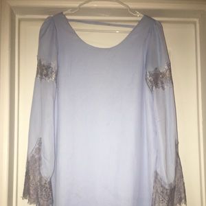 Gorgeous blue bell sleeve dress